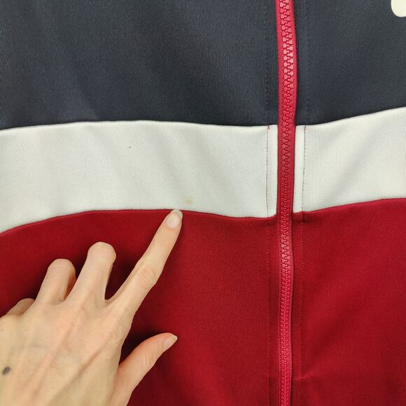 Nike Sportswear Archive Tack Jacket Mens XL Full Zip Red Black Preppy Retro - Picture 6 of 9